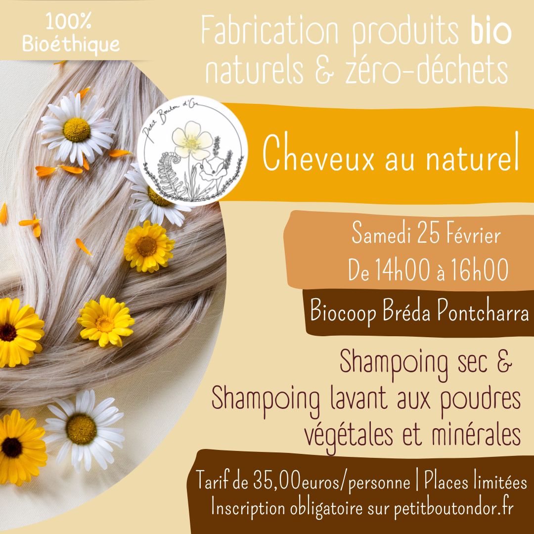 Atelier shampoing sec + shampoing aux poudres - Samedi 25 février Atelier shampoing sec + shampoing aux poudres - Samedi 25 février